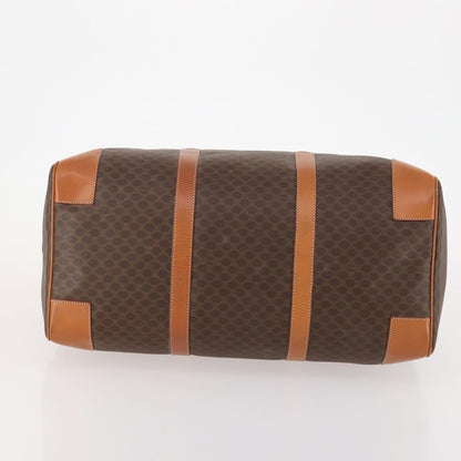 Celine Vintage Duffle Bag Canvas and Leather, Brown, Canvas, Travel Bag