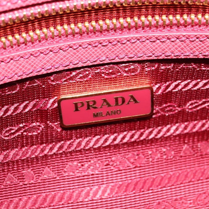 Prada Front Pocket Crossbody Bag Saffiano Leather, PINK, LEATHER, Shoulder bag