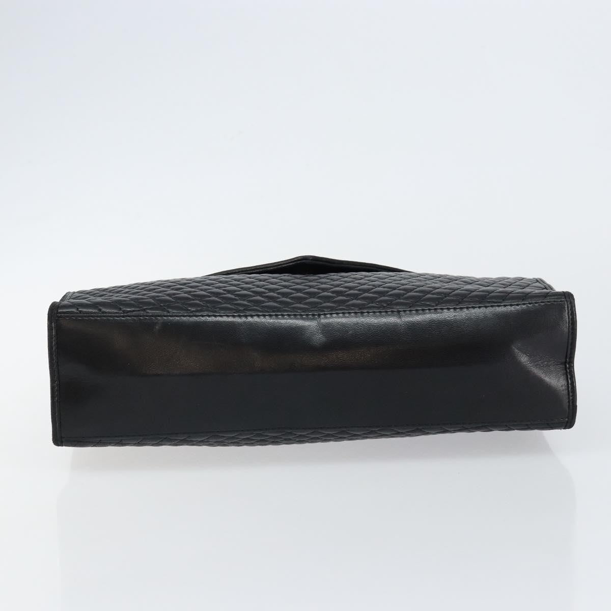 Bally Vintage Flap Handbag Quilted Leather, Black, Leather, Handbag