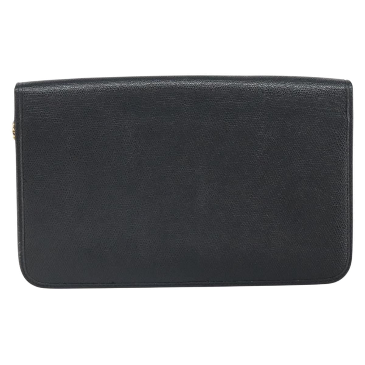 Christian Dior Vintage Chain Flap Shoulder Bag Leather, BLACK, LEATHER, Shoulder bag