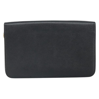Christian Dior Vintage Chain Flap Shoulder Bag Leather, BLACK, LEATHER, Shoulder bag