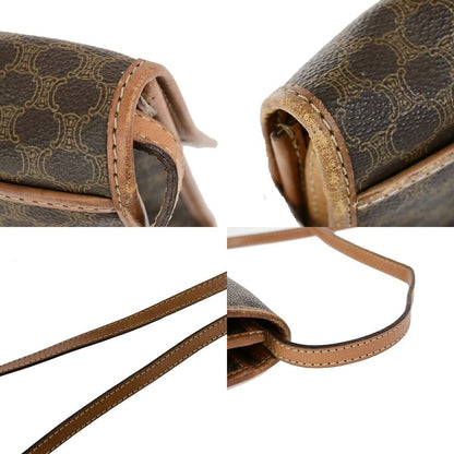 Celine Vintage Macadam Shoulder Bag Canvas, BROWN, CANVAS, Shoulder bag