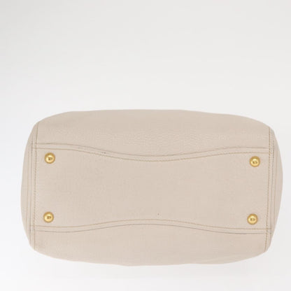 Miu Miu Phenix Convertible Tote Leather, WHITE, LEATHER, Handbag