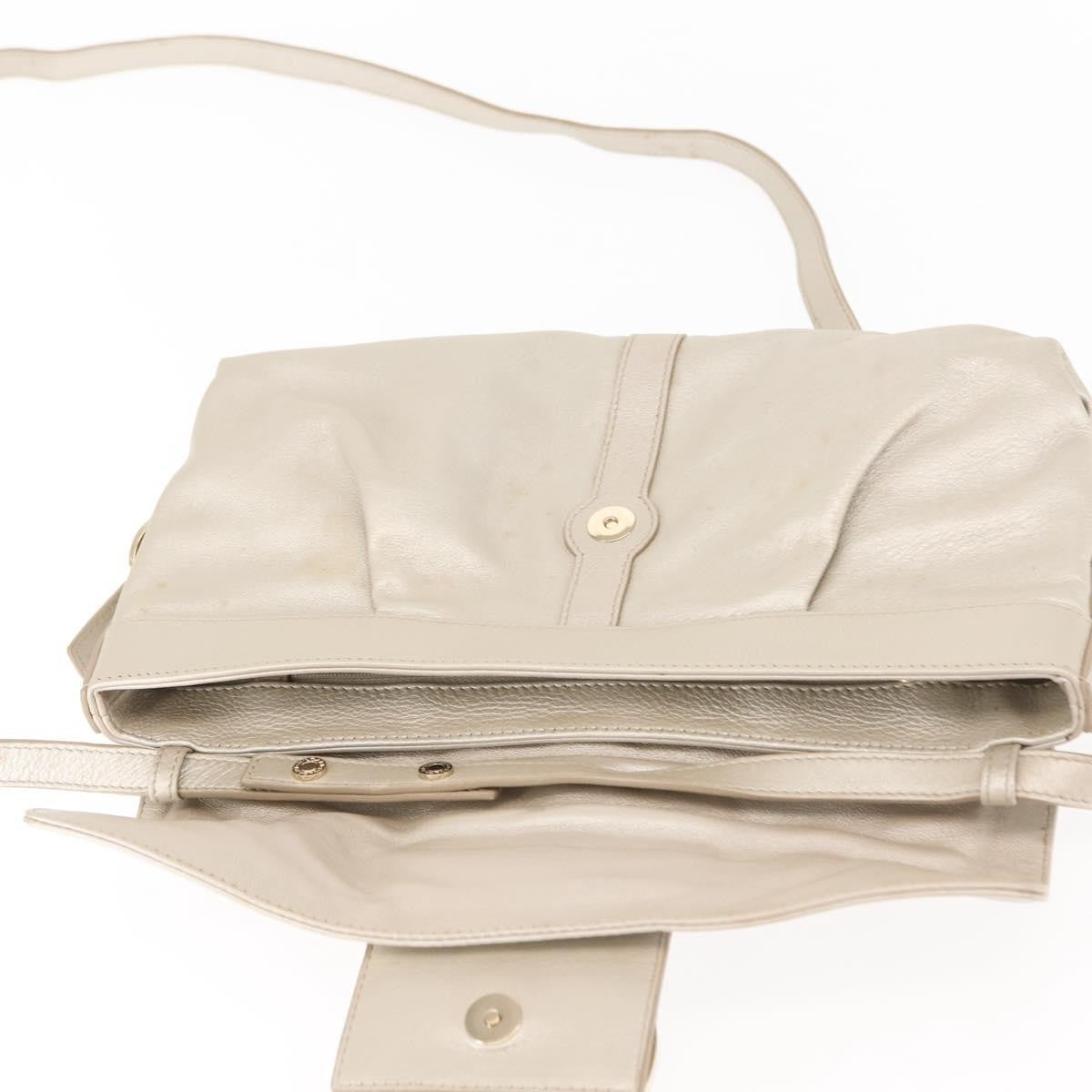 Bvlgari Chandra Flap Shoulder Bag Leather, Silver, Leather, Shoulder Bag