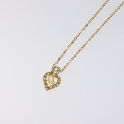Christian Dior Logo Heart Pendant Necklace Metal, GOLD, METAL, Necklace