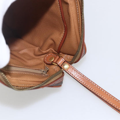 Celine Macadam Pochette Canvas and Leather, BROWN, PVC, Clutche & pouche