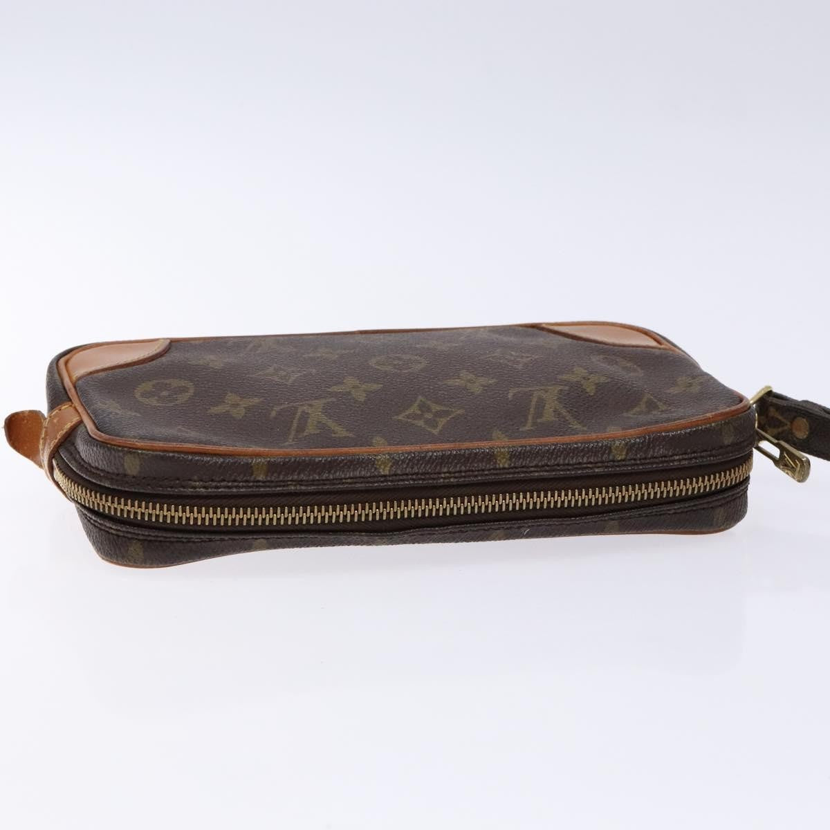 Louis Vuitton Marly Dragonne Clutch Monogram Canvas, BROWN, CANVAS, Clutche & pouche