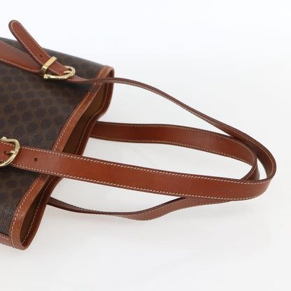 Celine Vintage Macadam Handbag Canvas and Leather, BROWN, CANVAS, Handbag