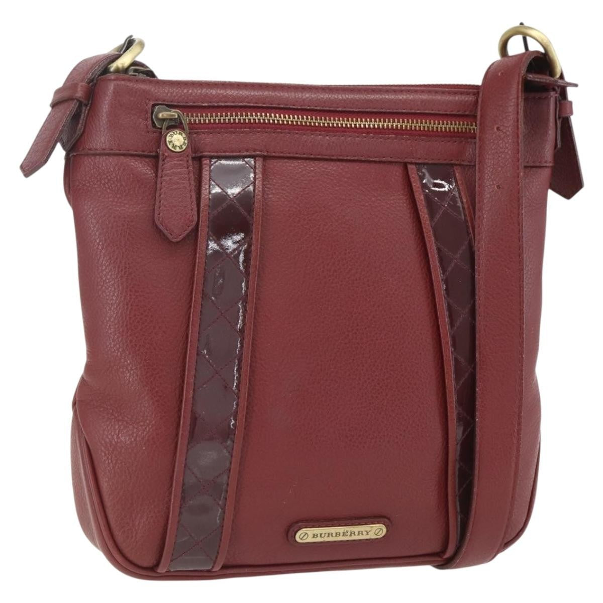 Burberry Vintage Shoulder Bag Leather, RED, LEATHER, Shoulder bag