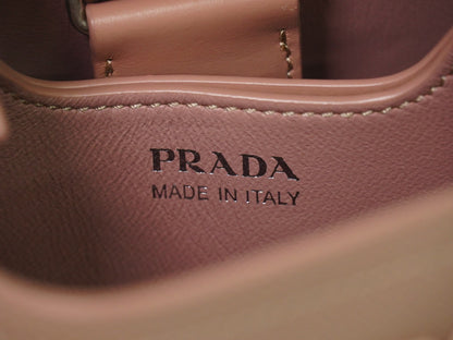 Prada Panier Bucket Bag Saffiano Leather, BEIGE, LEATHER, Crossbody bag