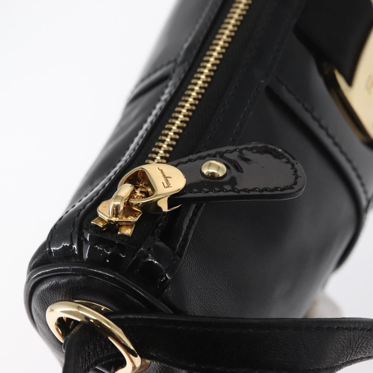 Salvatore Ferragamo Vala Shoulder Bag Leather, BLACK, LEATHER, Shoulder bag