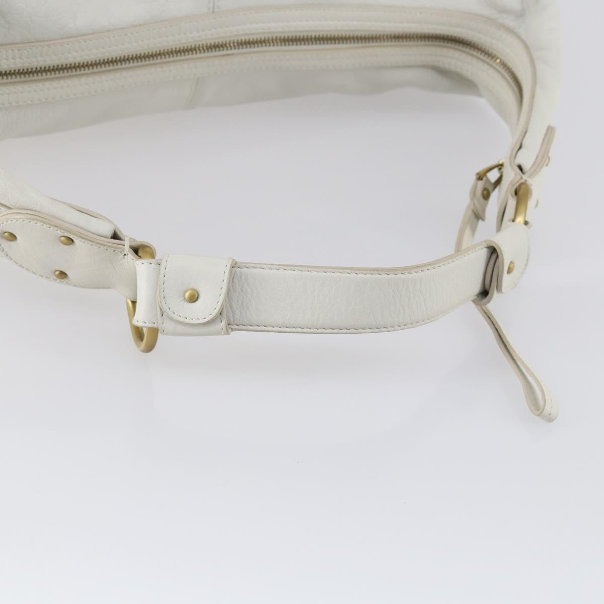 Bally Vintage Shoulder Bag Leather, White, Leather, Shoulder Bag