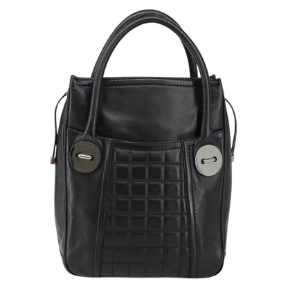 Chanel Vintage Button Tote Quilted Caviar, BLACK, LEATHER, Tote bag