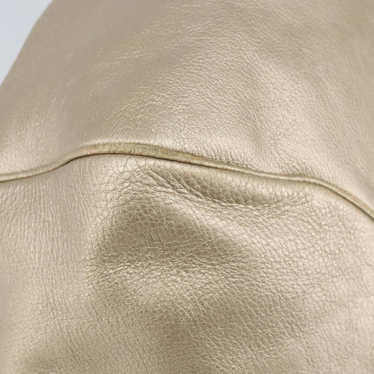 Salvatore Ferragamo Gancini handbag Leather, GOLD, LEATHER, Handbag