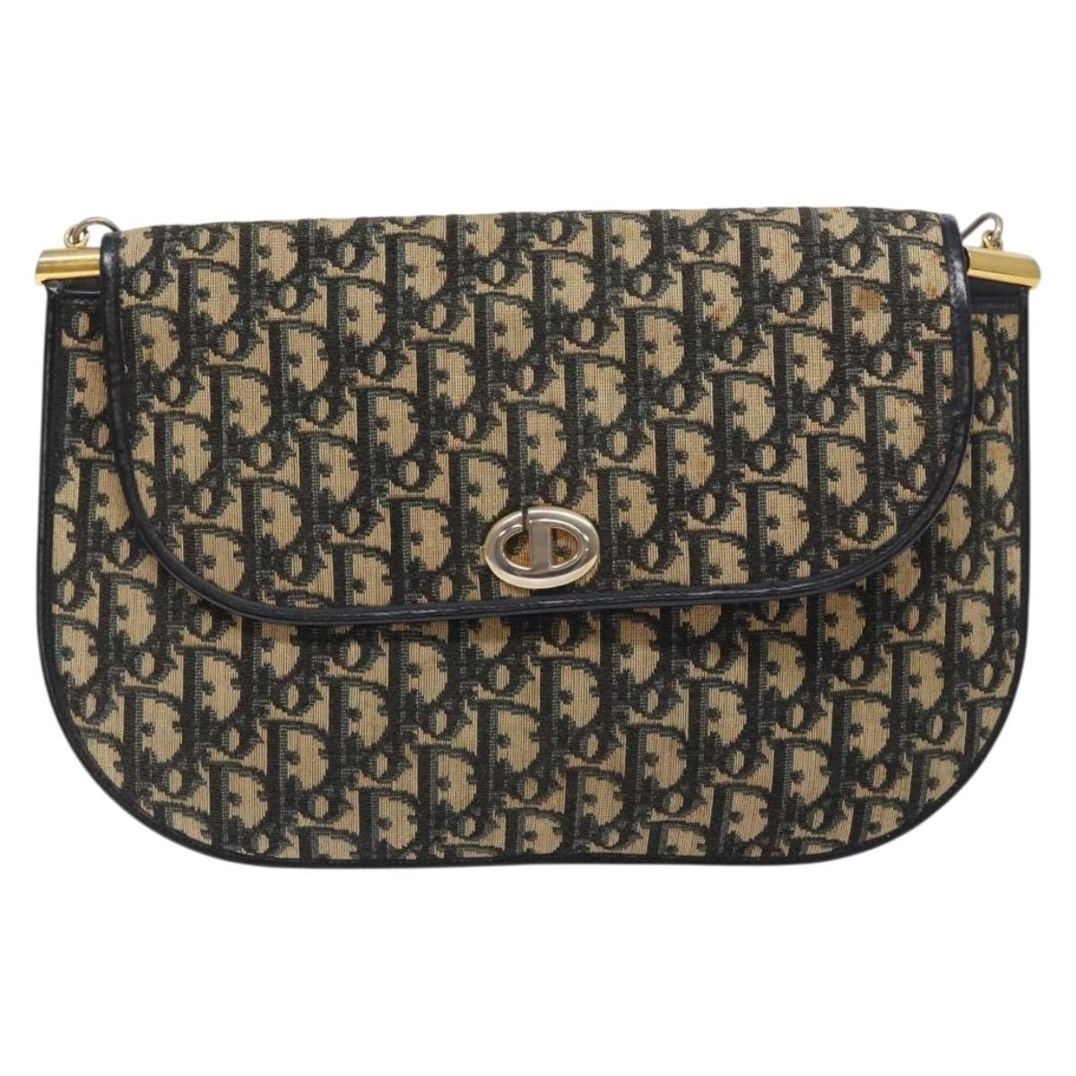 Christian Dior Vintage CD trotter Shoulder bag Canvas, NAVY, CANVAS, Shoulder bag