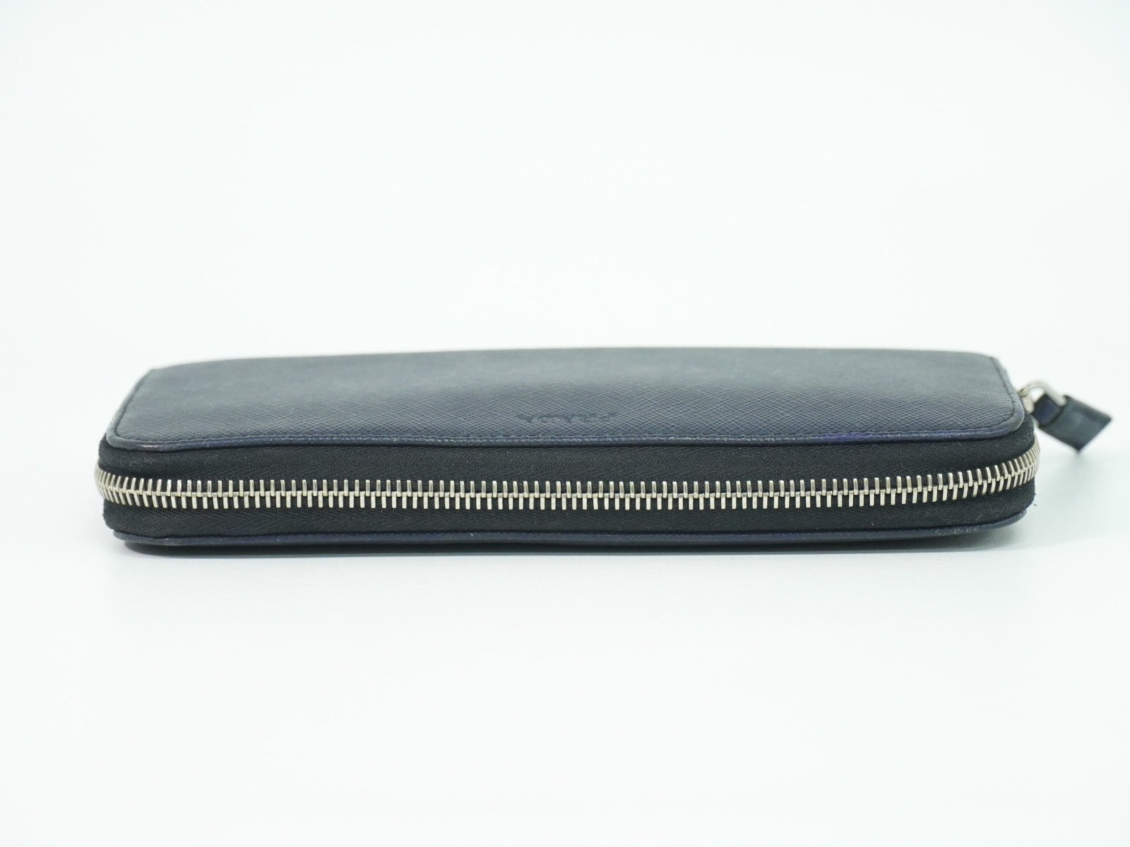 Prada Saffiano Wallet Leather, NAVY, LEATHER, Wallets