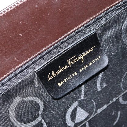 Salvatore Ferragamo Convertible Vara Bow Tote Leather, BROWN, LEATHER, Handbag