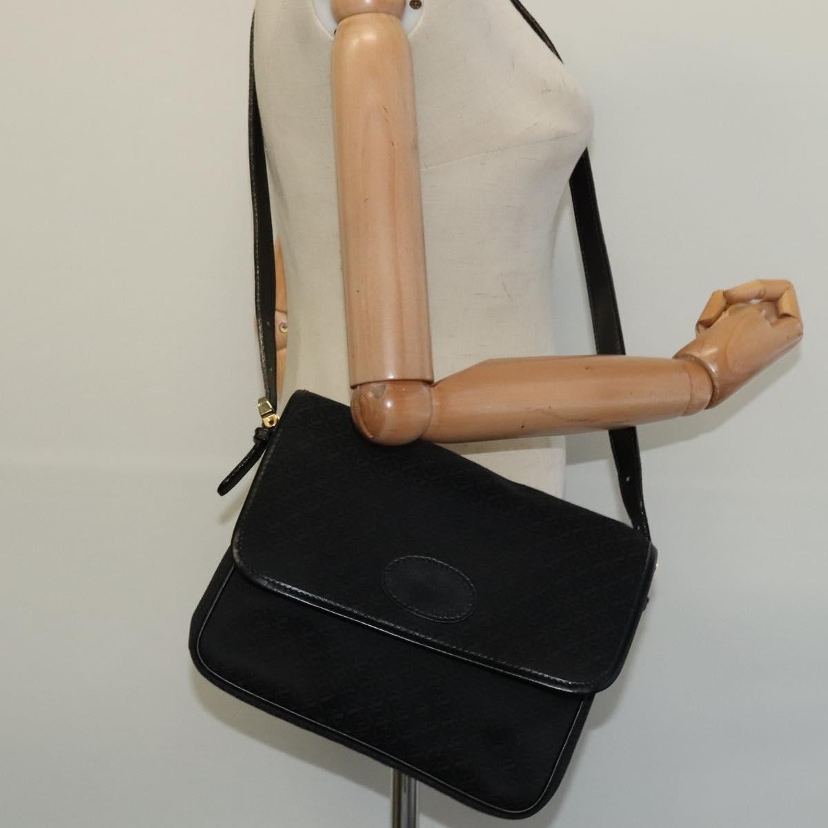 Loewe Flap Messenger Bag Canvas, BLACK, CANVAS, Shoulder bag