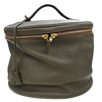 Hermes Intercity Victoria Travel Case Leather, KHAKI, LEATHER, Clutche & pouche