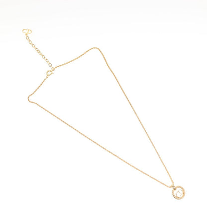 Christian Dior Vintage CD Round Pendant Necklace Metal, GOLD, METAL, Necklace