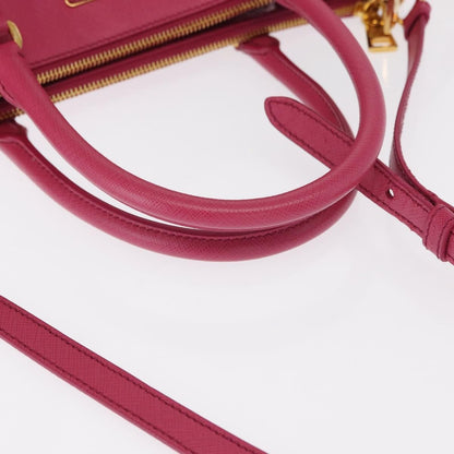 Prada Double Zip Lux Tote Saffiano Leather, PINK, LEATHER, Handbag