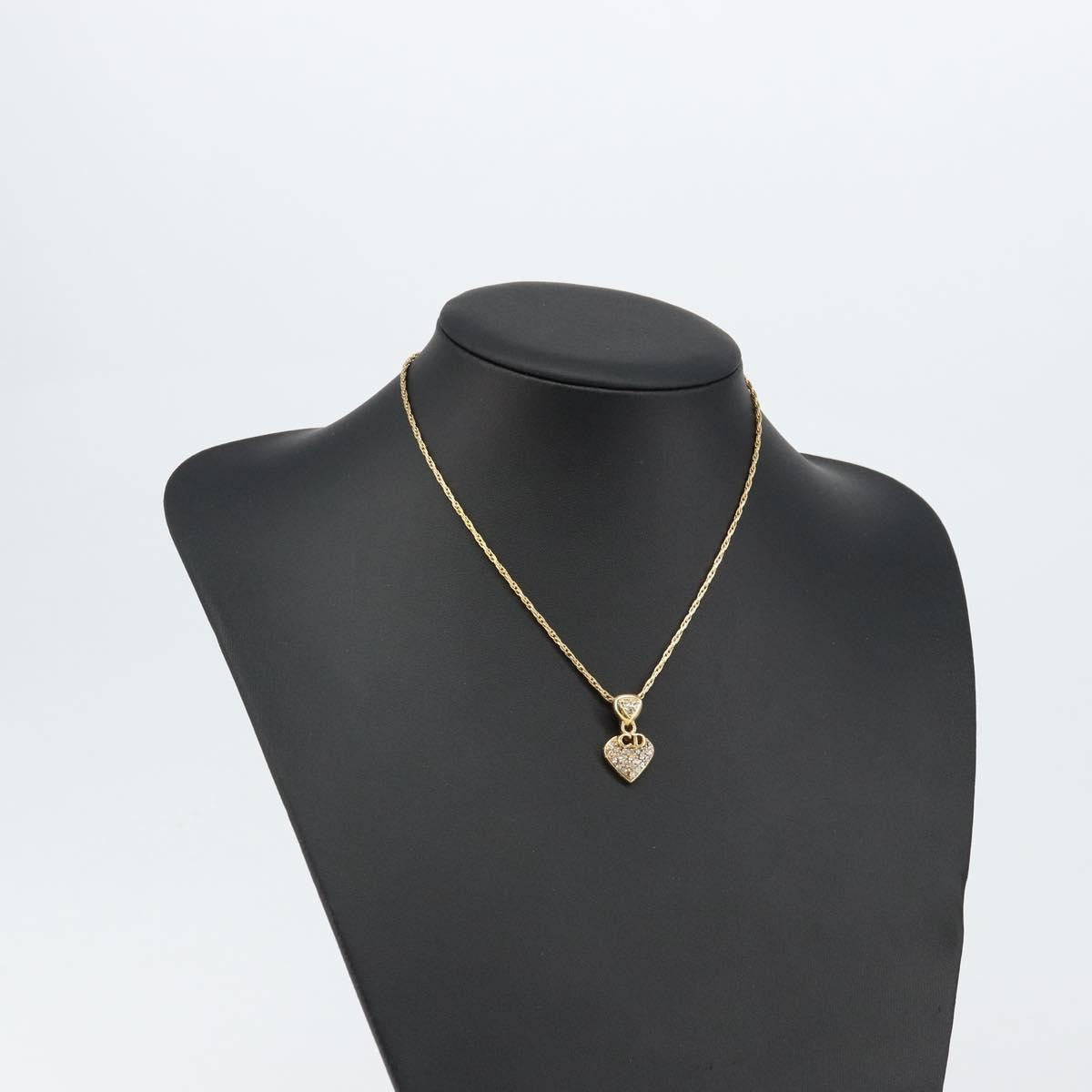 Christian Dior CD Pendant Necklace Metal and Crystals, GOLD, METAL, Necklace