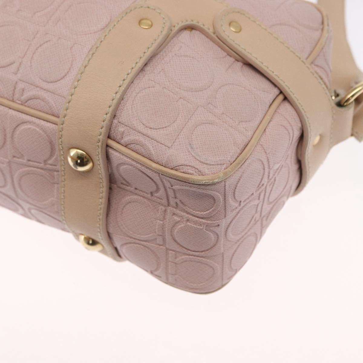 Salvatore Ferragamo Gancini Shoulder Bag Leather, PINK, LEATHER, Shoulder bag