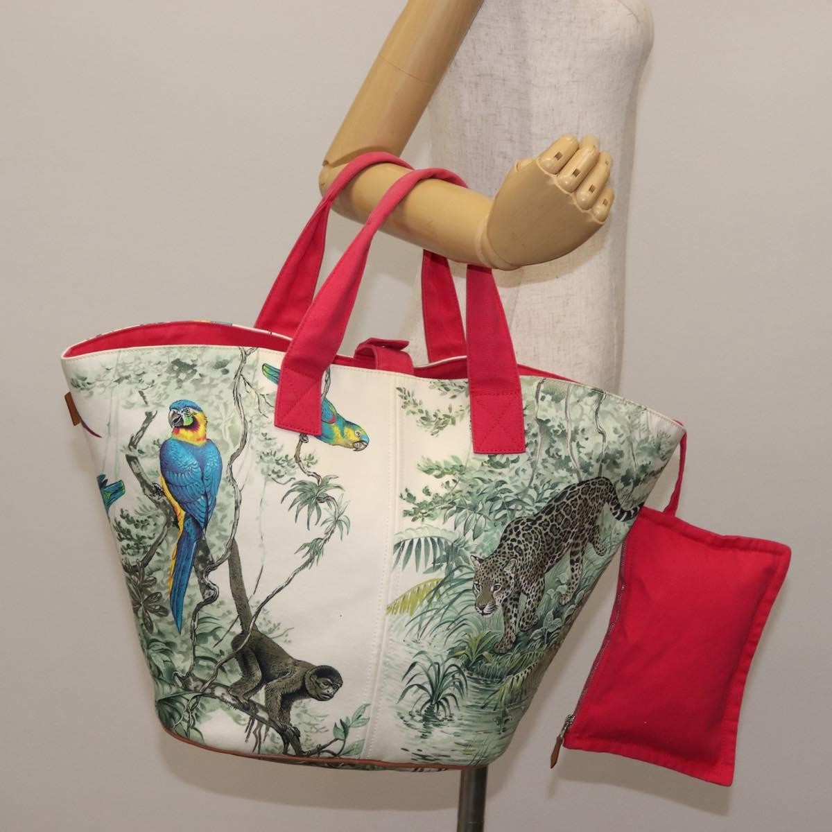 Hermes Panier De Plage Handbag Printed Canvas, MULTICOLOUR, CANVAS, Tote bag