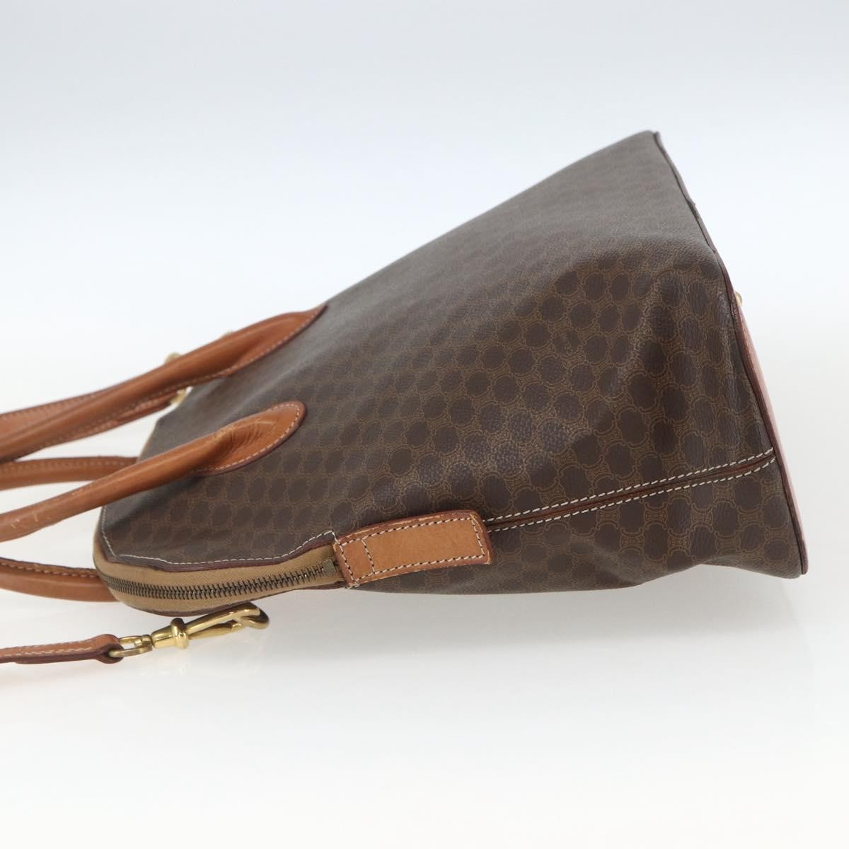 Celine Vintage Macadam Handbag Canvas and Leather, BROWN, CANVAS, Handbag