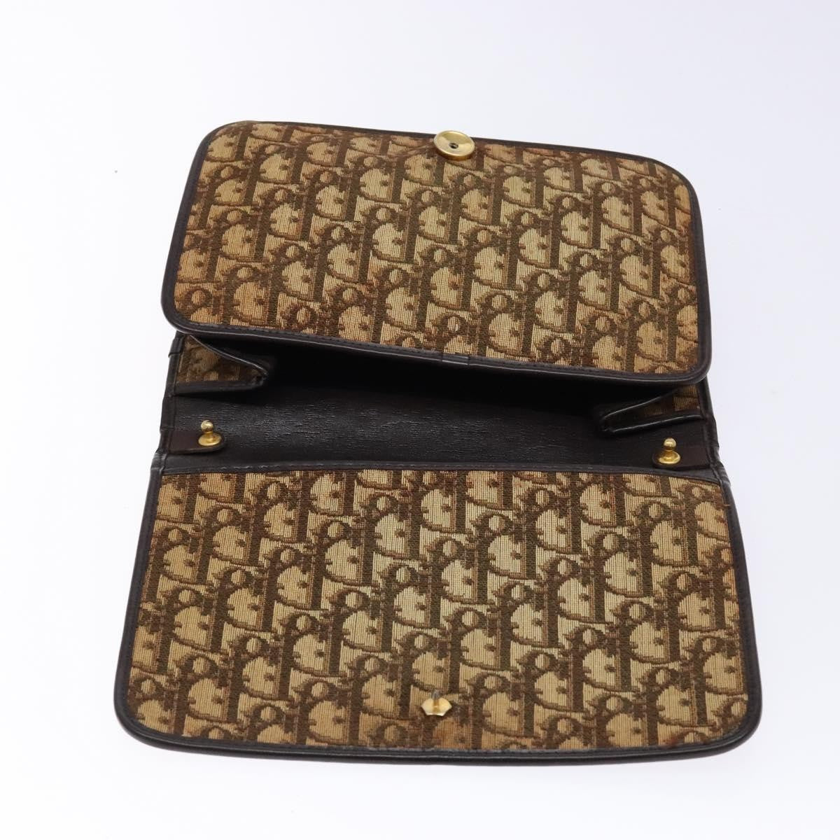 Christian Dior Vintage Trotter Pouch Diorissimo Canvas, BROWN, CANVAS, Clutche & pouche