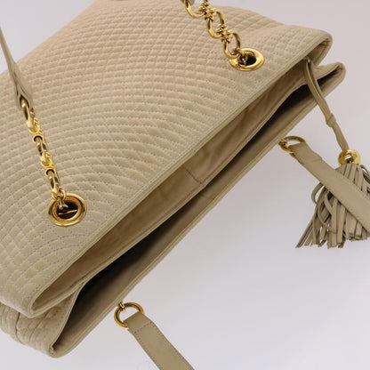 Bally Vintage Shoulder Bag Leather, BEIGE, LEATHER, Shoulder bag