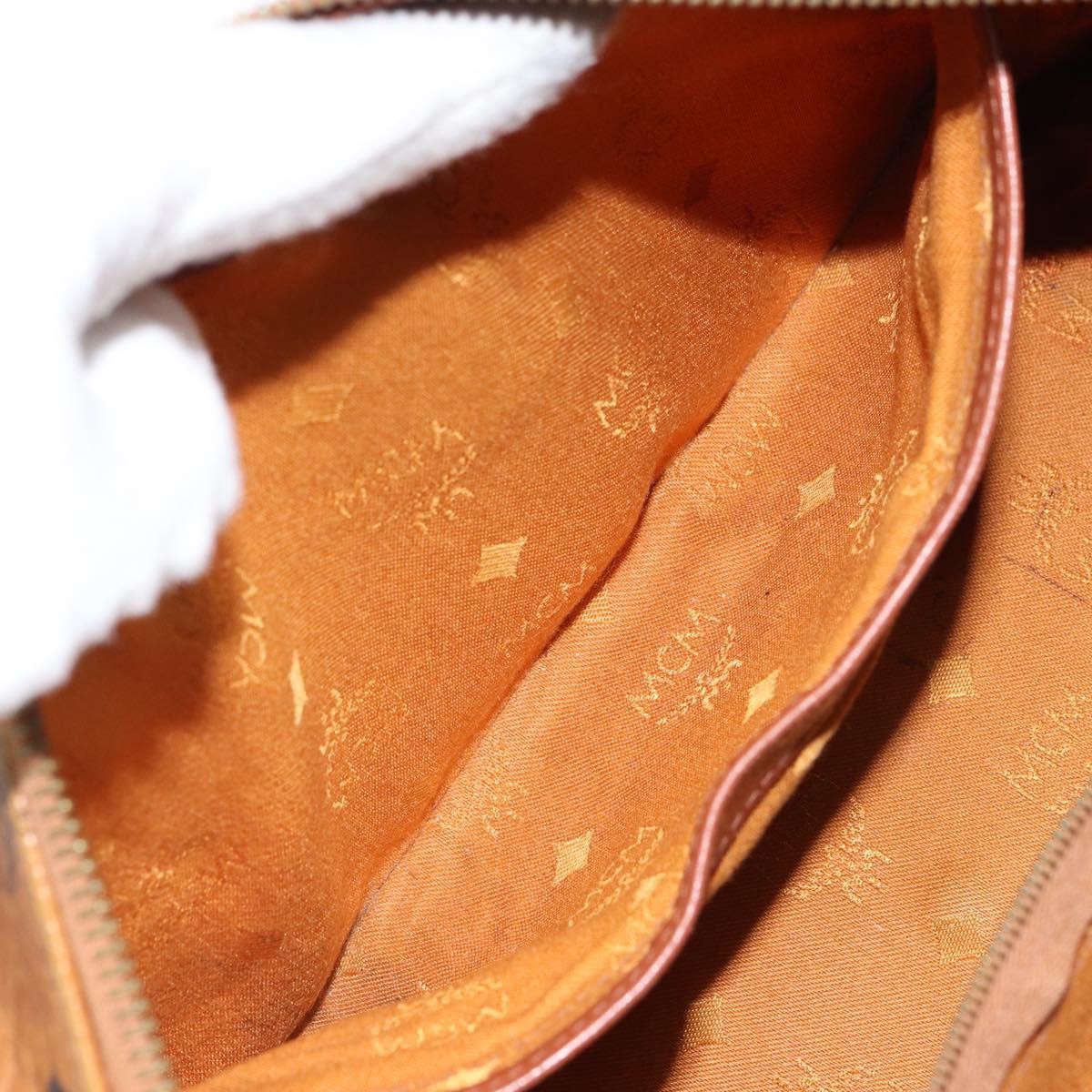 MCM Visetos Handbag Canvas and Leather, BROWN, CANVAS, Handbag