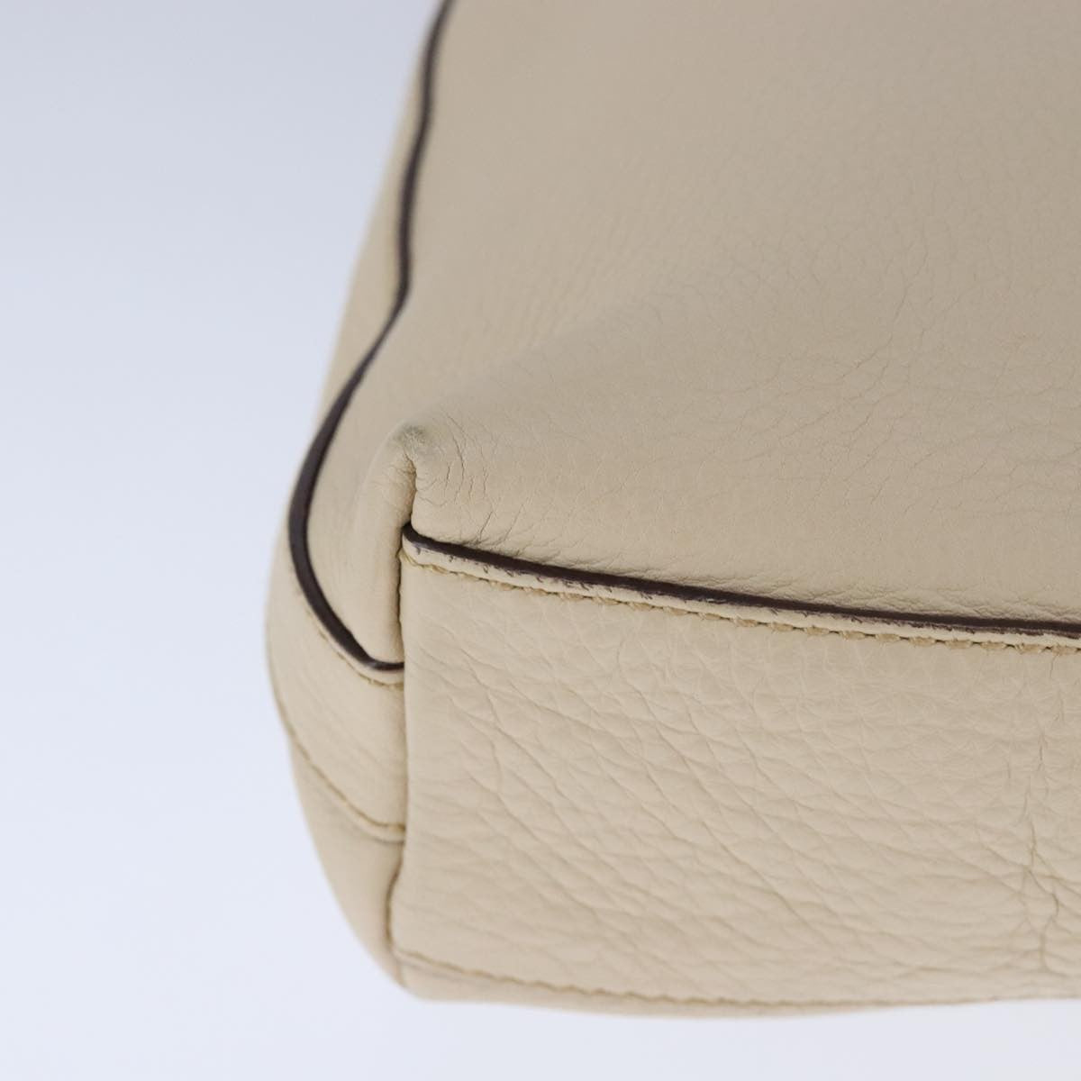 Salvatore Ferragamo Gancini Shoulder Bag Leather, BEIGE, LEATHER, Shoulder bag