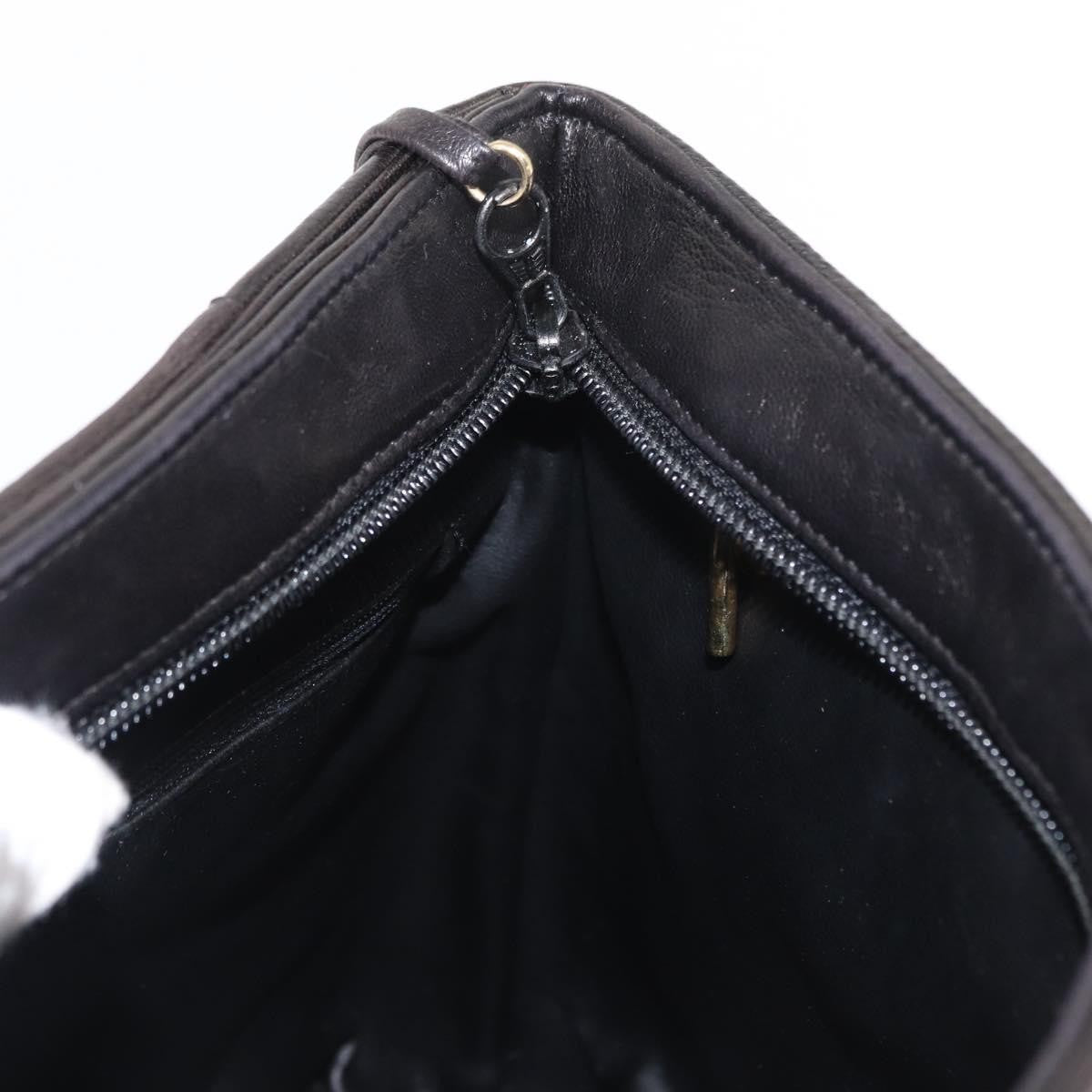 Bally Vintage Chain Shoulder Bag Quilted Leather, Black, Leather, Shoulder Bag
