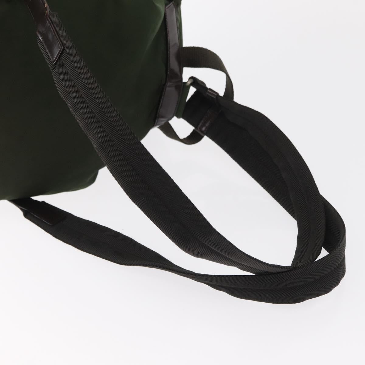 Prada Double Front Pocket Backpack Tessuto, Khaki, Nylon, Backpack