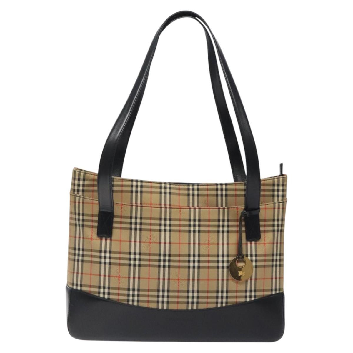 Burberry Shoulder Bag Nova Check Canvas, BEIGE, CANVAS, Shoulder bag