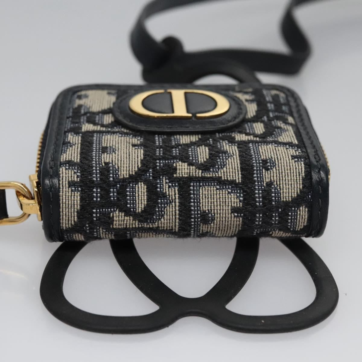 Christian Dior Trotter French Wallet Diorissimo Canvas, Navy, Canvas, Wallet