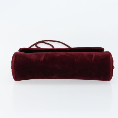 Bally Vintage Shoulder Bag Velvet, RED, VELVET, Shoulder bag