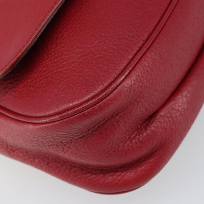 Salvatore Ferragamo Gancini Shoulder Bag Leather, RED, LEATHER, Shoulder bag