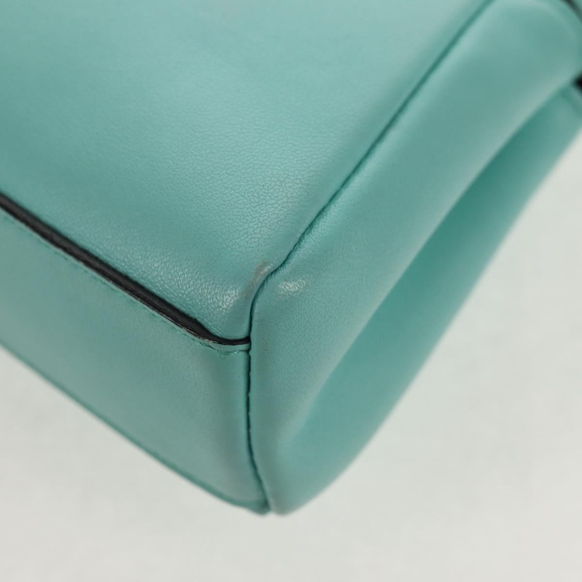 Fendi Peekaboo Bag Leather, TURQUOISE, LEATHER, Handbag