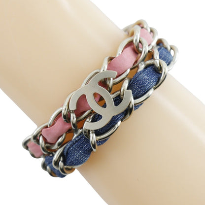 Chanel Coco mark chain 2 bracelet Metal and denim, MULTICOLOUR, MESH, Bracelet