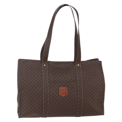 Celine Vintage Macadam Tote bag Canvas and Leather, BROWN, CANVAS, Tote bag