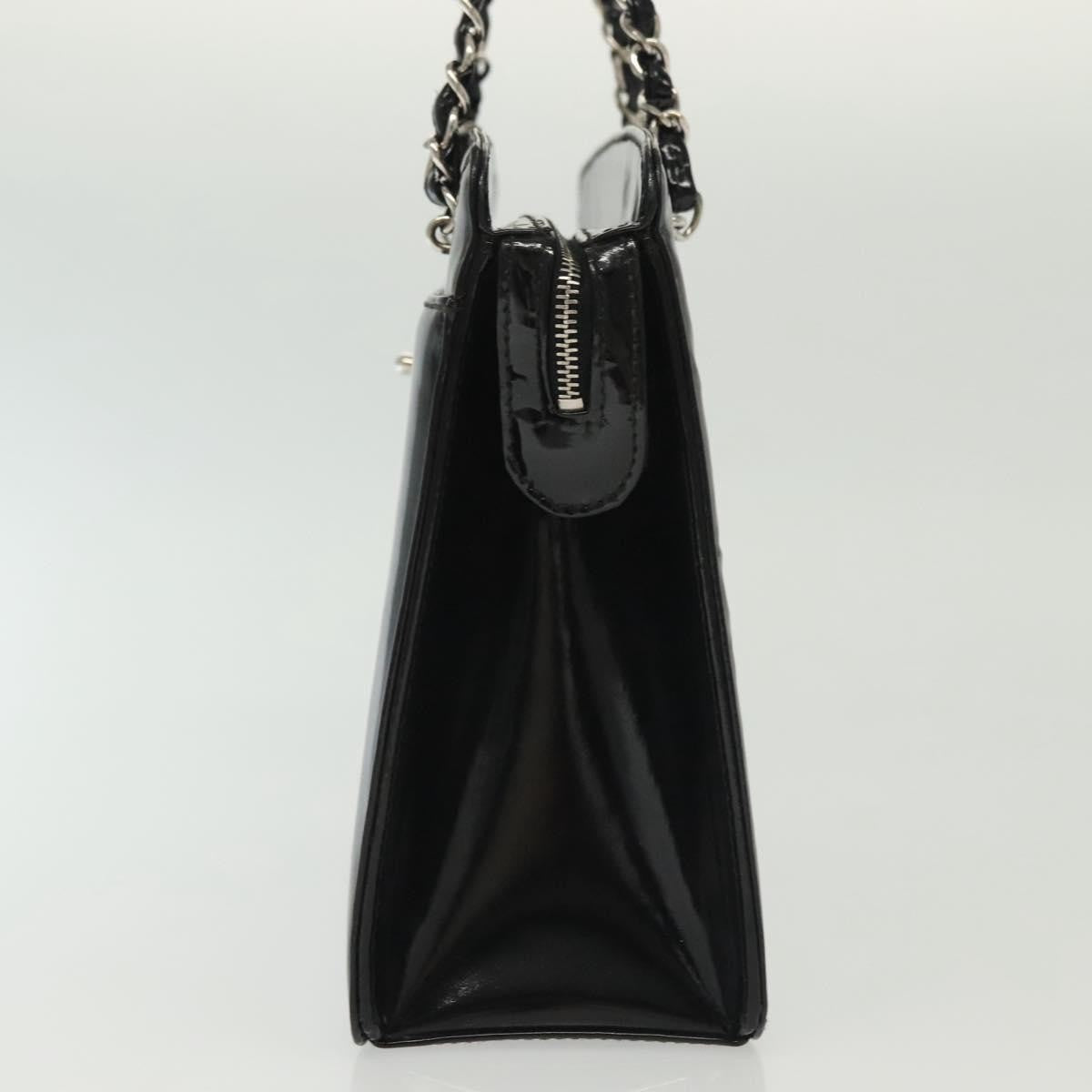 Chanel Vintage CC Lock Pocket Chain Tote Patent, BLACK, PATENT_LEATHER, Handbag