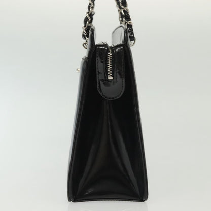 Chanel Vintage CC Lock Pocket Chain Tote Patent, BLACK, PATENT_LEATHER, Handbag