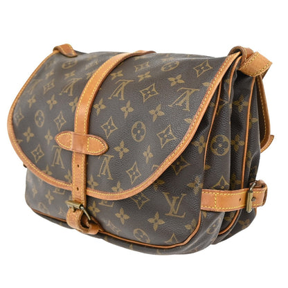 Louis Vuitton Saumur Handbag Monogram Canvas, BROWN, CANVAS, Shoulder bag