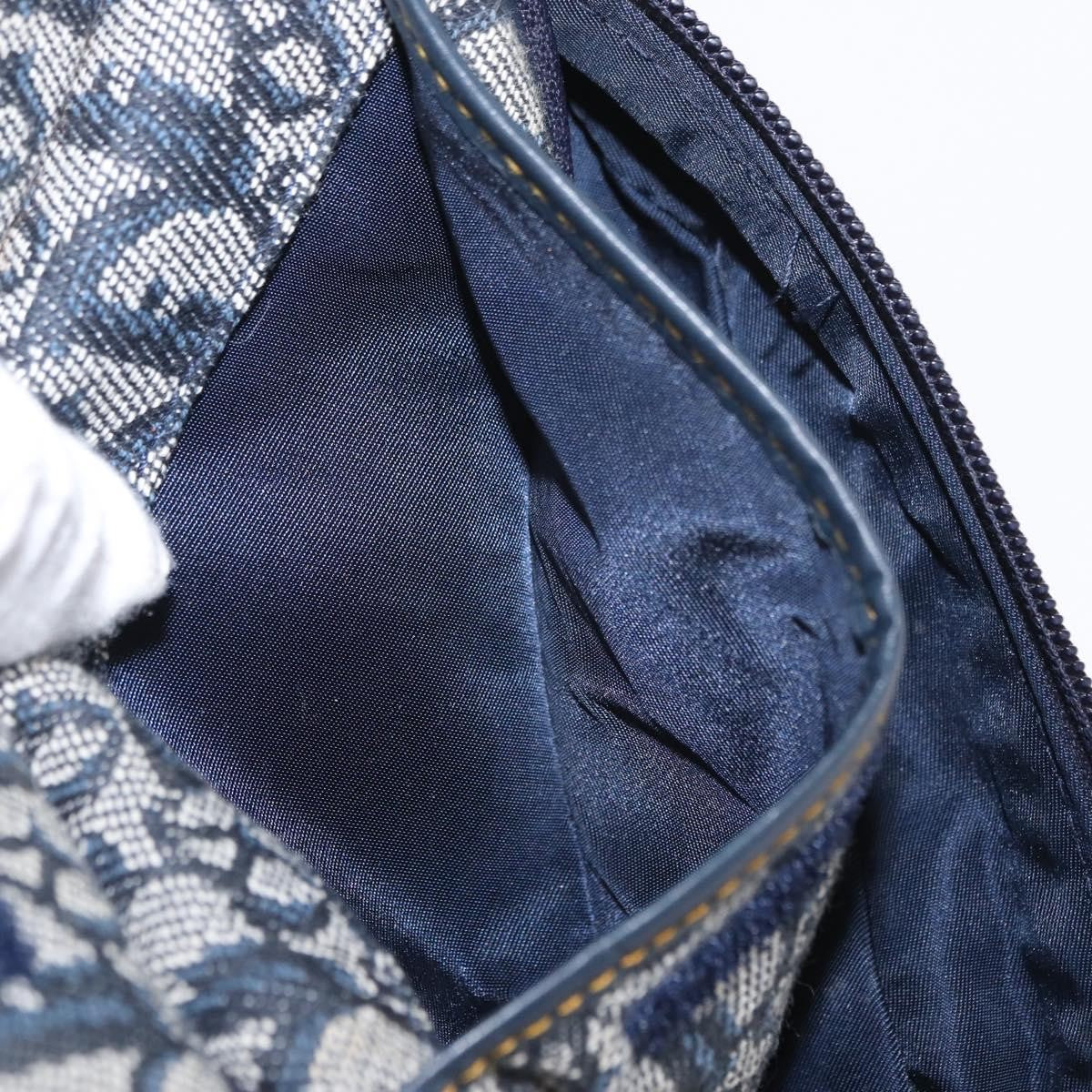 Christian Dior Saddle Zip Pouch Diorissimo Canvas, NAVY, CANVAS, Clutche & pouche
