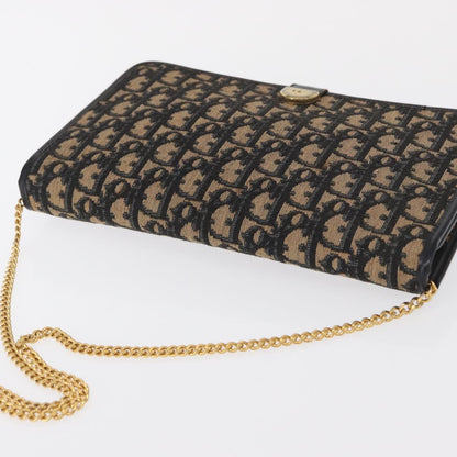 Christian Dior Vintage Trotter Shoulder Bag Canvas, NAVY, CANVAS, Shoulder bag