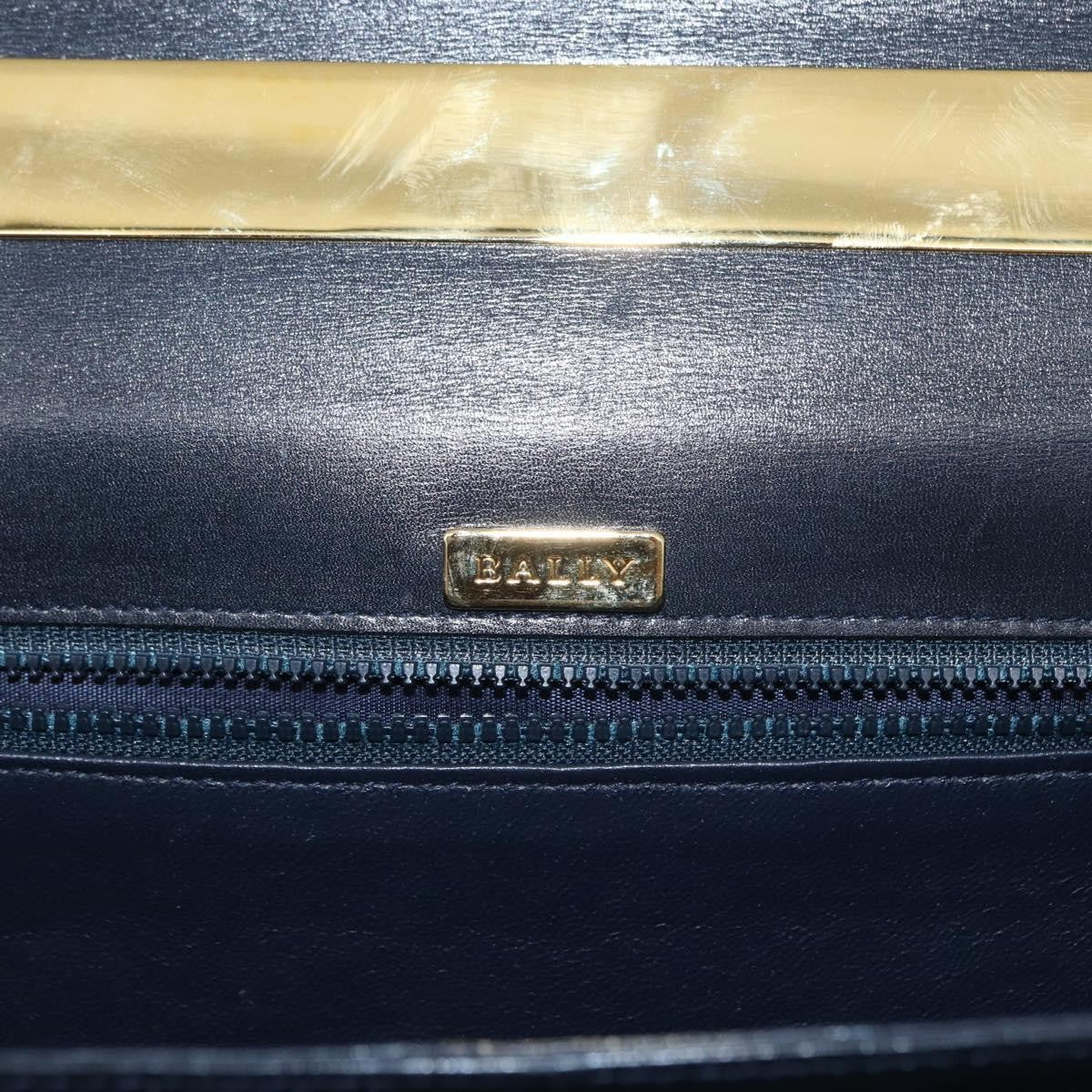 Bally Vintage Handbag Leather, Navy, Leather, Handbag