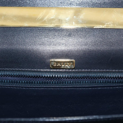 Bally Vintage Handbag Leather, Navy, Leather, Handbag
