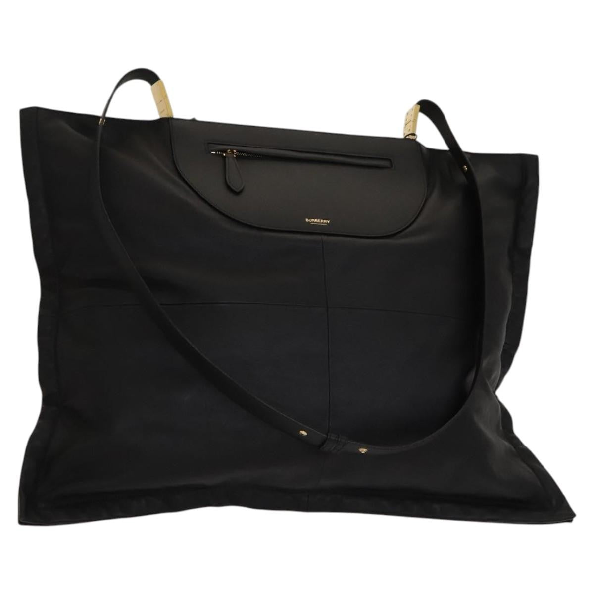 Burberry Vintage Shoulder Bag Leather, BLACK, LEATHER, Shoulder bag